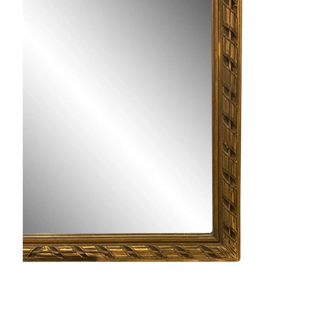 Mid 20th Century Louis XVI Style Gilted Wood Mirror For Sale - Image 9 of 9