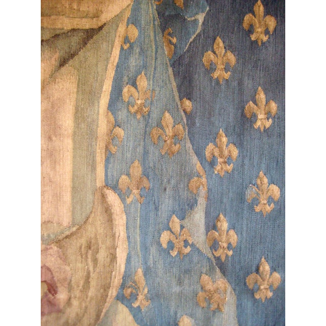 19th Century French Beauvais Tapestry Coat of Arm of the Kings of France 19 Century For Sale - Image 5 of 15