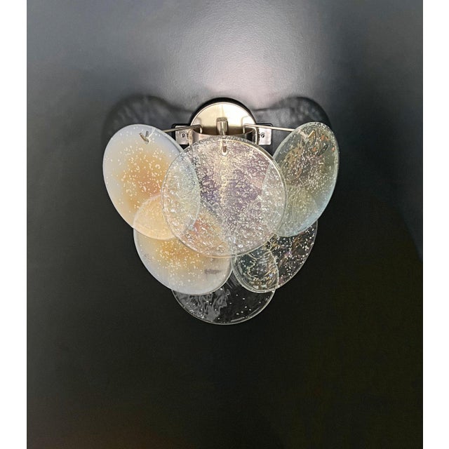 Grit Iridescent Murano Glass Sconces from Vistosi, 1990s, Set of 2 For Sale - Image 10 of 14