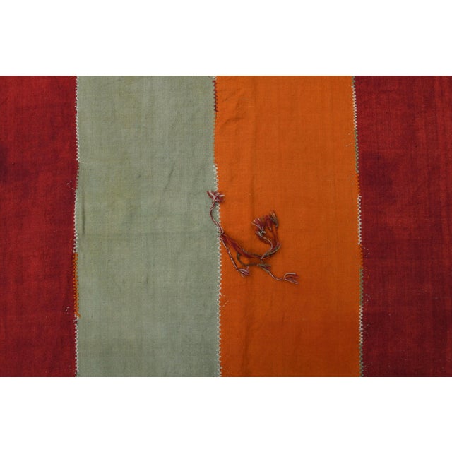 Red Vintage Turkish Oushak Handmade Wool Cotton Red Runner Rug For Sale - Image 8 of 11