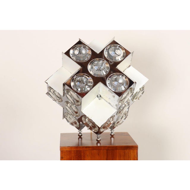 Vintage Italian Modernist "Stilkronen" Chrome Table Lamp by Oscar Torlasco For Sale - Image 14 of 18
