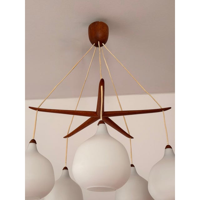 Wood Model 511 Starfish Chandelier by Uno and Östen Kristiansson for Luxus Vittsjö, 1960s For Sale - Image 7 of 18