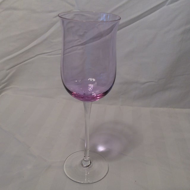 Italian Multi Colored Tall Stem Crystal Wine Glasses - Set of 11 For Sale In Sacramento - Image 6 of 13
