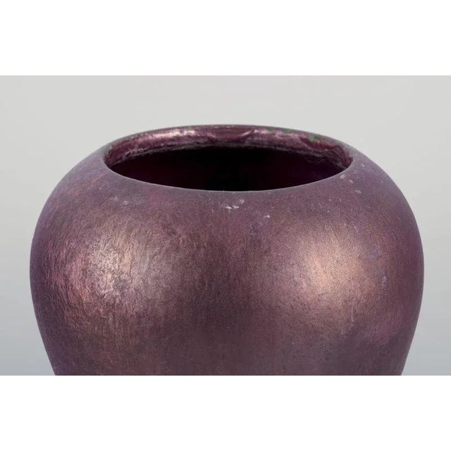 Danish Matte and Shiny Glazed Ceramic Vase by Jens Petersen, 1920s For Sale - Image 3 of 7