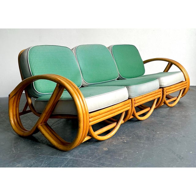 Vintage 1950s Beverly Hills Rattan Sofa For Sale - Image 12 of 12