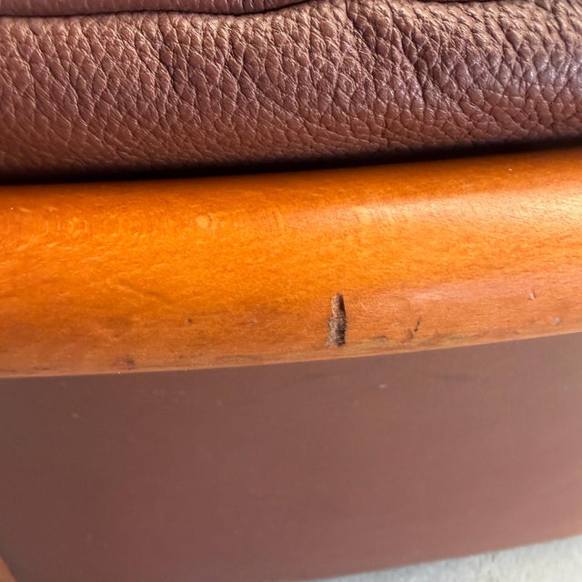 1980s Ekornes Stressless Manhattan 3-Seater Leather Sofa Cognac Birch Scandinavian For Sale - Image 5 of 18