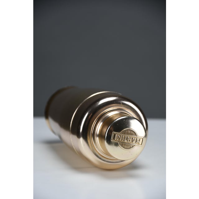 Beige Mid-Century Modern Italian Gold Aluminum Martini Cocktail Shaker, 1960s For Sale - Image 8 of 10