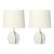 Mid-Century White Ceramic & Polished Brass Sculptural Table Lamps by Lumi Murano For Sale