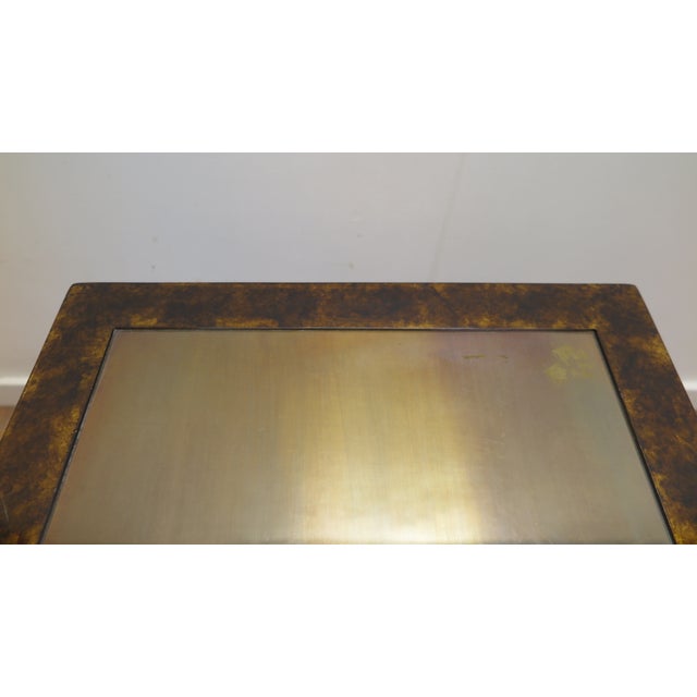 John Widdicomb John Widdicomb Patinated Brass Inlay Side Table For Sale - Image 4 of 11