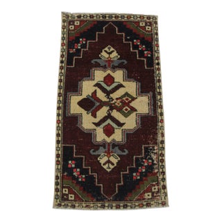 Vintage Turkish Mini Rug For Sale