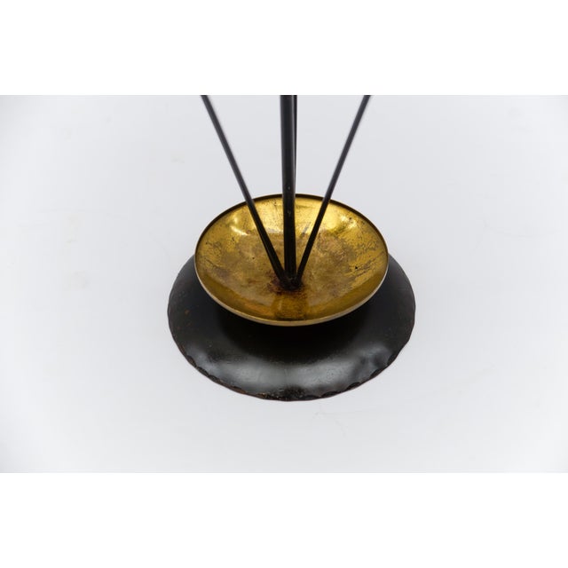 Black Mid-Century Modern String, Bamboo and Brass Umbrella Stand, Austria, 1950s For Sale - Image 8 of 9