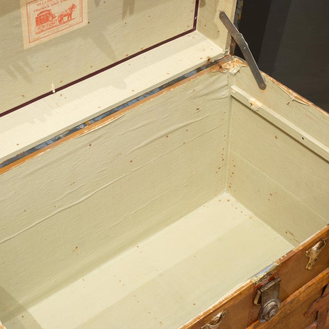 Late 19th A. E Meek Leather and Wood Cabin Trunk c.1880-1899 For Sale - Image 11 of 13