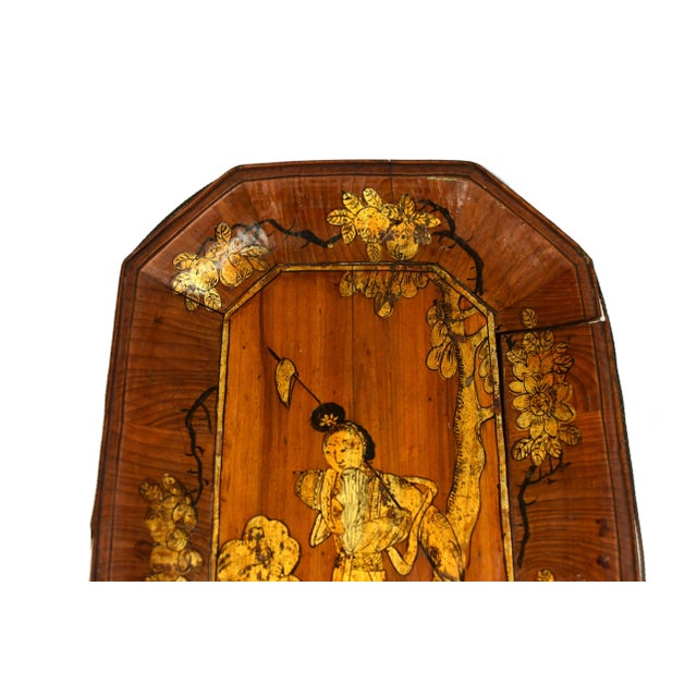 Wood 19th Century Chinese Fruit Tray Basket Gilt Painted For Sale - Image 7 of 13