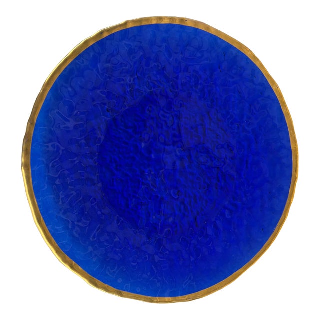 Late 20th Century Vintage Italian Art Glass Round Platter For Sale