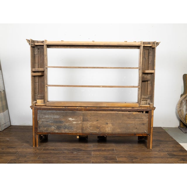 Wood English Georgian Period 1800s Pine Dresser with Open Shelves and Drawers For Sale - Image 7 of 12
