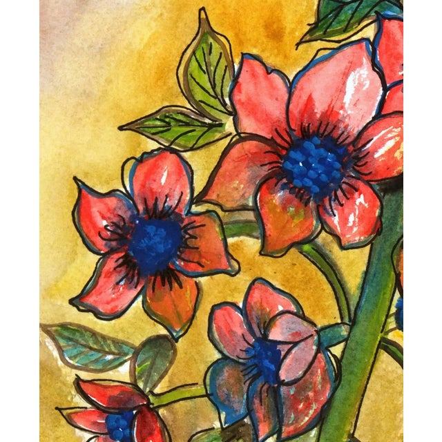 Contemporary Watercolor Still Life Painting - Flores De Navidad For Sale - Image 3 of 4