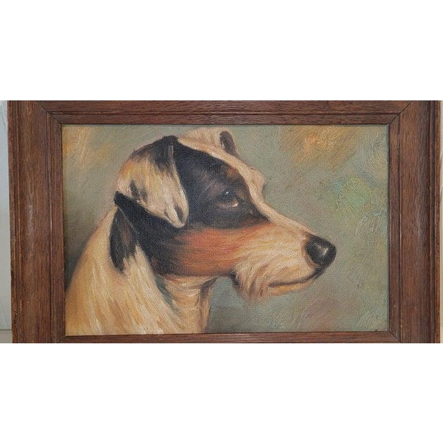 Jack Russell Terrier oil painting with custom made frame. Wonderful size and great look.