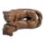 Antique Asian Hand-Carved Hardwood Panthers Sculpture, C. 1900–1930 For Sale