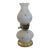 Vintage Atomic Starburst Milk Glass Two-Light Hurricane Lamp For Sale