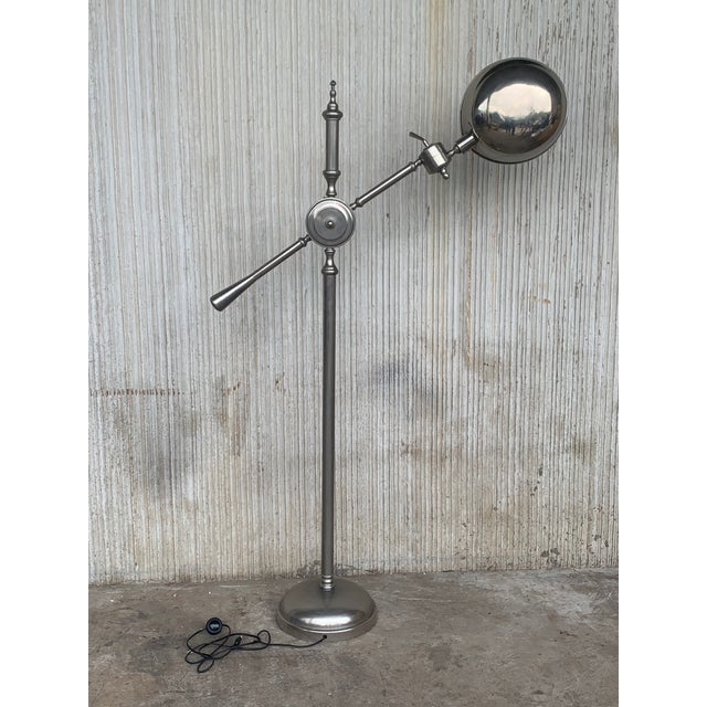 1950s Mid-Century Modern Industrial Total Adjustable Floor Lamp For Sale - Image 5 of 12