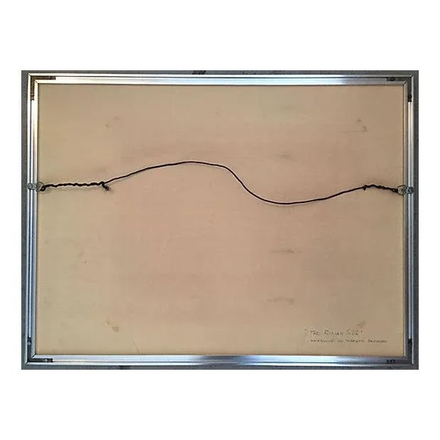 Metal Mariette Bevington "The Rising Sun" Watercolor Painting For Sale - Image 7 of 8