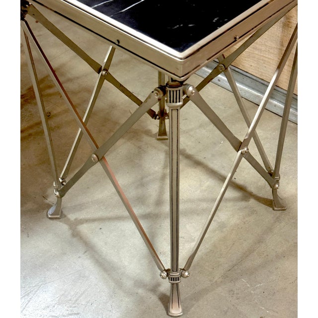 Pair Neoclassical Silvered Bronze & Black Marble Gueridons, Style of Jansen For Sale - Image 13 of 18