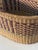 Antique French country handwoven two colours market basket with double handles.