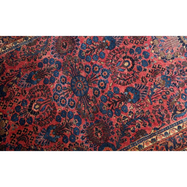 1910s, Handmade Antique Persian Sarouk Rug 3.1' X 5.5' For Sale - Image 4 of 8