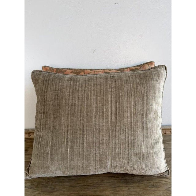 Pair of Fortuny “Moresco” Textile Pillows With Velvet Backs For Sale In Los Angeles - Image 6 of 6