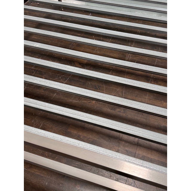 2020s Eastern King Size Room & Board Stainless Steel Parsons Bed Frame For Sale - Image 5 of 12