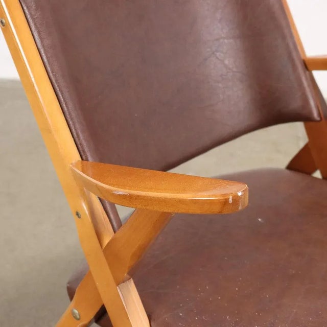 Italian Armchair in Leatherette, 1960s For Sale - Image 5 of 10