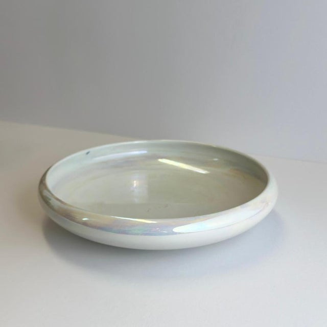 Art Deco White Lustre Porcelain Bowl by Arkinstall & Sons for Staff, England, 1930s For Sale - Image 4 of 12