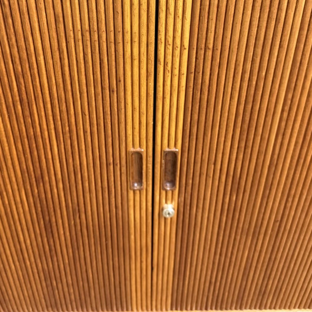 Wood Rare Danish Modern Teak Tambour Door Bookcase by Willy Beck for Morten Olsen, Circa 1960's For Sale - Image 7 of 8