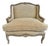 French Louis XV Style Bergeres W/ Belgium Linen Upholstery For Sale