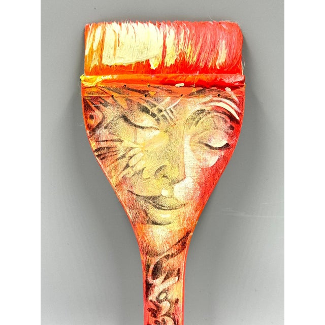 Unique Signed Gil Bruvel Painted Paintbrush Sculpture For Sale - Image 4 of 7