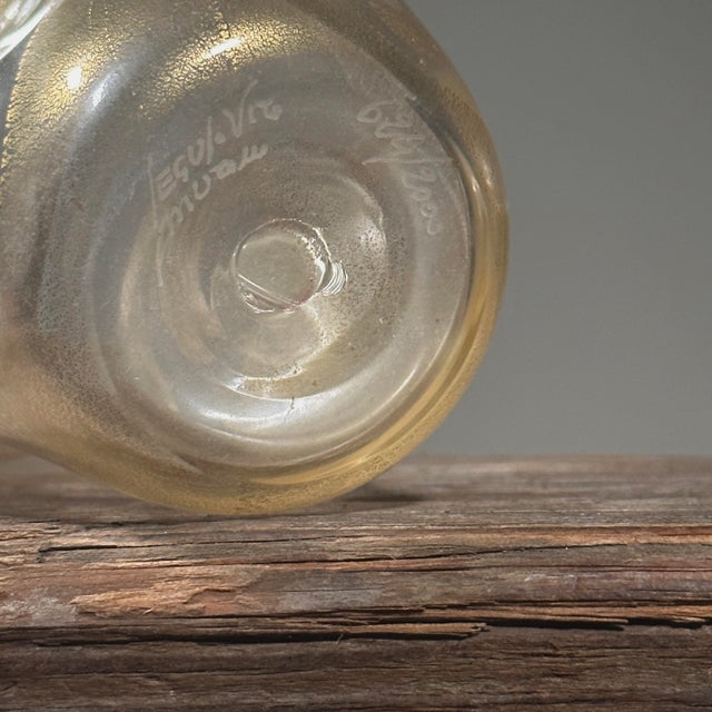 1970s Vintage Seguro Vito Murano Glass Abstract Gold Fleck Swirl Vase, Signed/Numbered For Sale - Image 5 of 6