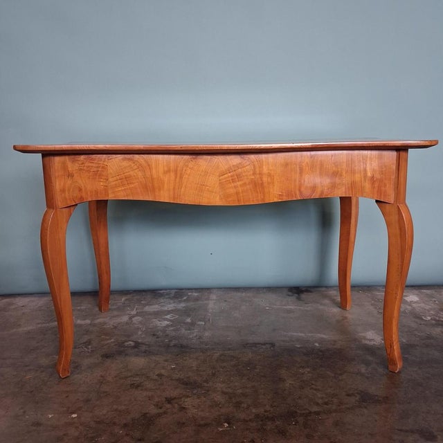 Biedermeier Table in Cherrywood with Marquetry, 1820s For Sale - Image 3 of 18