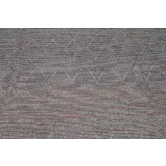 Shabby Chic Moroccan Hand Knotted Beni Ourain Rug With Natural Color Organic Wool and Soft Texture,8'2"x10'8" For Sale - Image 3 of 7