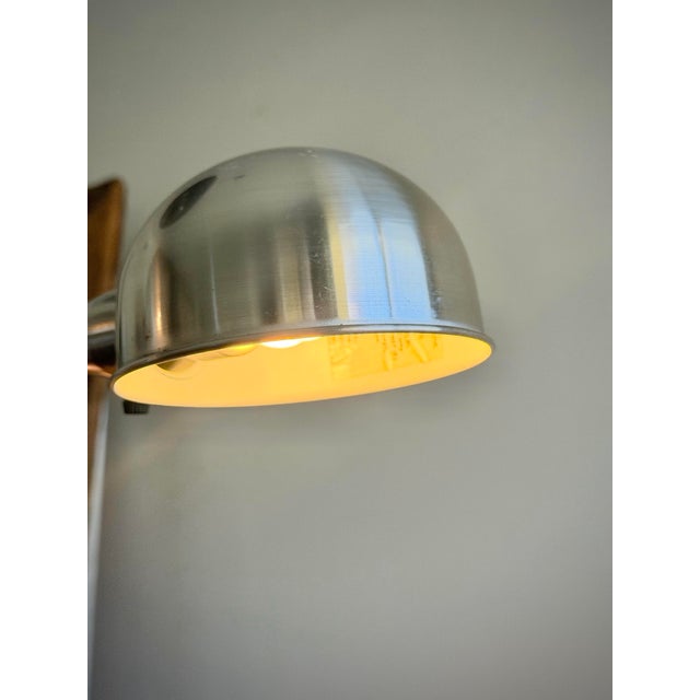 Metal Vintage Mid Century Modern Chrome & Orange Gooseneck Desk Lamp For Sale - Image 7 of 11