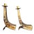 Vintage Mid-Century Eilon Mosaics Hand-Hammered Copper & Holy Land Stone Shofar Candlesticks For Sale