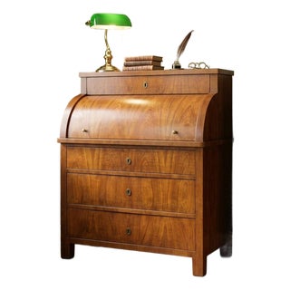 Early 19th Century Biedermeier Cylinder Roll-Top Desk For Sale