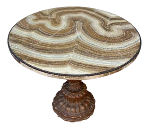 1950s Tony Duquette Side Table With Painted Faux Marble Top