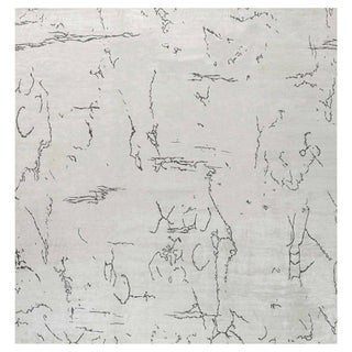 Modern Beige and Black Hooked Silk Rug by Doris Leslie Blau For Sale