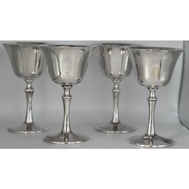 Made in Italy El De Uberti Mid-Century Silver Plated Goblets - Set of 8 For Sale - Image 4 of 17