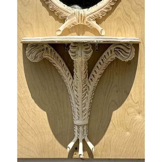 Vintage Console Wall Table With Mirror For Sale In West Palm - Image 6 of 12