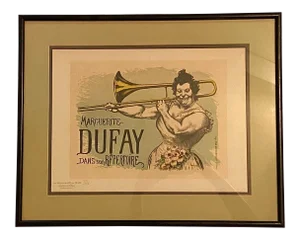 Late 19th Century "Marguerite Dufay" Belle Epoque Style Lithograph by L. Anquetin, Framed