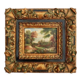 Mid-20th Century Italian School Pastoral Landscape Oil Painting - Framed For Sale
