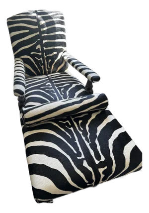 1990s George Smith Edwardian Style Chair and Ottoman