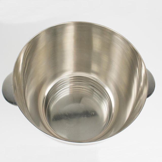 Metal Art Deco Silver Plate Wine Cooler, Ice Bucket by French Silversmith Desvignes For Sale - Image 7 of 8