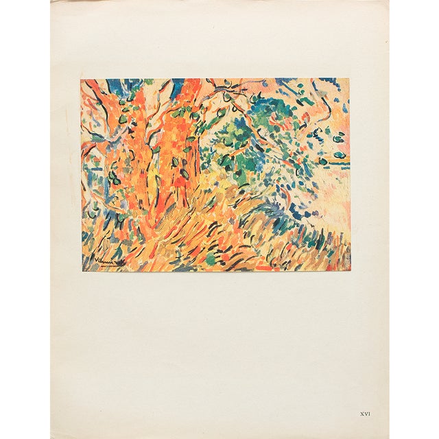 1950 After Maurice De Vlaminck "Plane Trees", German Edition Offset Lithograph For Sale